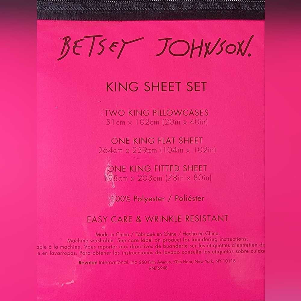 Betsey Johnson Fall Foliage King Sheet Set - Brand New - Picture 9 of 10